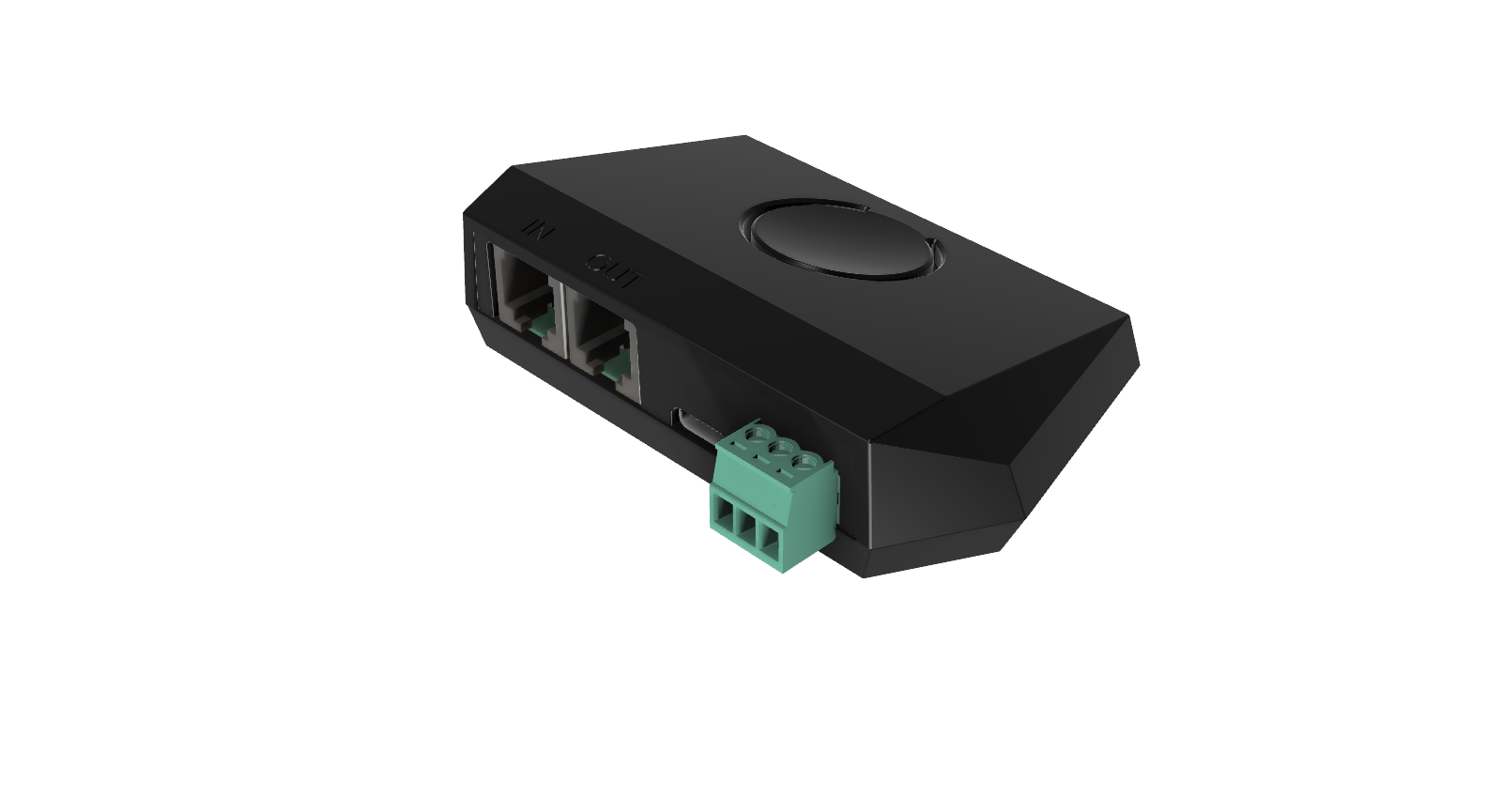 W1MC met P1-ingang, P1-uitgang, USB-C en moduleaansluiting aan één kant